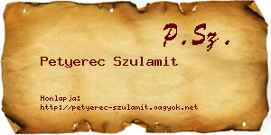 Petyerec Szulamit névjegykártya